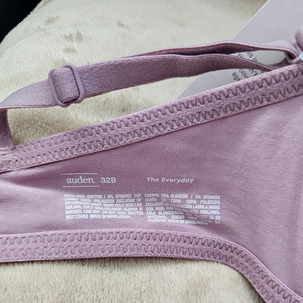Auden Light Purple "The Everyday" Demi Coverage, Lightly Lined T-shirt Bra. NWT - Picture 6 of 8